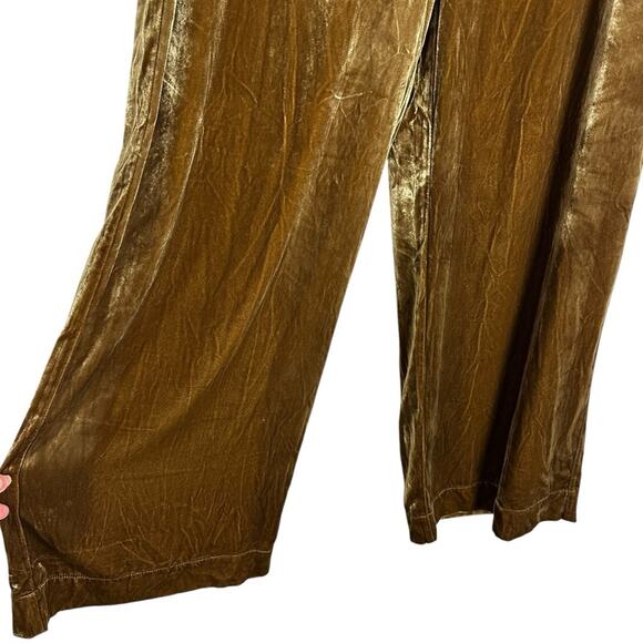 NWT Faherty Stretch Silk Velvet Genevieve Pants Green Size Large - Picture 7 of 11